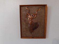 Wall hanging copper metal stag - wall,