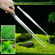 Fish Tank Long Aquatic Water Plant Aquarium Straight Bent Tweezers Feeding Tongs