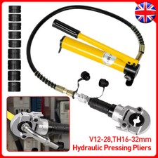 6T Hydraulic Pipe Crimper Crimping Tube Press Clamp Tool V12-28mm TH16-32mm Jaws