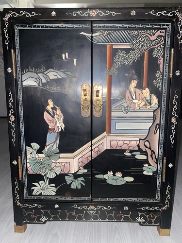 Black asian scene door - asian, 2-door