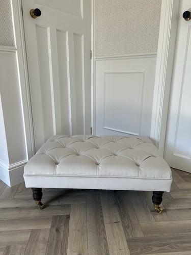 Deep buttoned footstool - buttoned,
