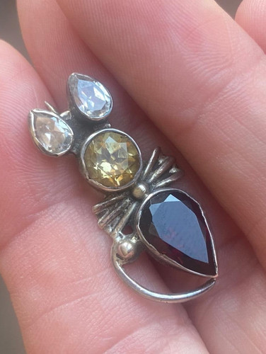 Mouse brooch citrines and - citrines,