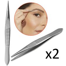 2 x Professional POINTED TWEEZERS Precision Pluckers steel Eyebrow Hair Remover