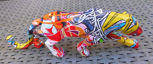 Bright coloured resin tiger - resin,