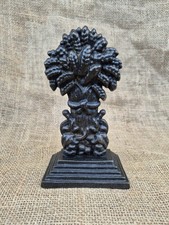 Vintage Door Stop Wheatsheaf Cast Iron Door Stopper  Black
