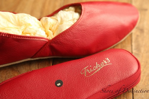 Trickers red leather shoes - trickers,