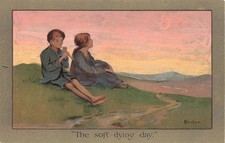 C W FAULKNER Postcard The Soft-Dying Day Barham Vintage Art Postcard