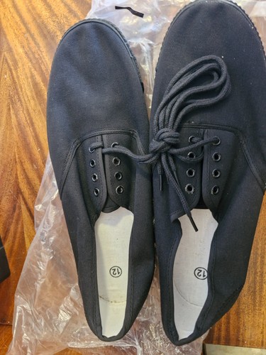 Black canvas plimsoles size - canvas, 12