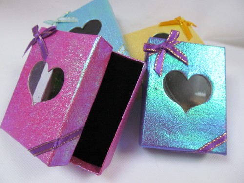24x metallic heart gift boxes - 24x,