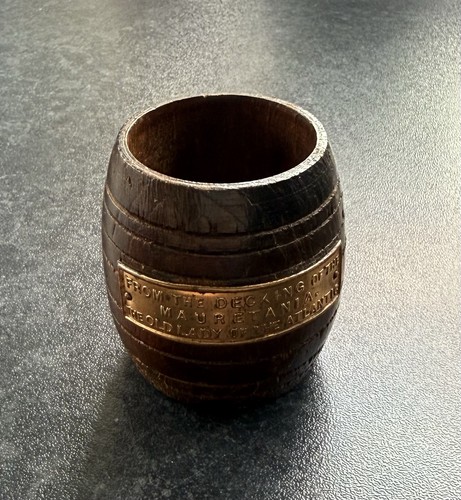Treen small wooden barrel - treen,