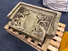 Reclaimed Antique Sandstone Hand Carved Stone Coat of Arms 23" x 36" Shield