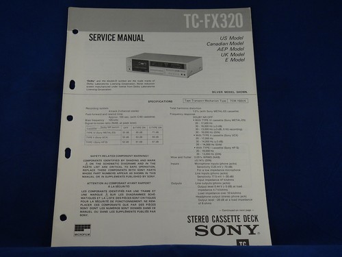 Sony fx320 service manual - tc-fx320,