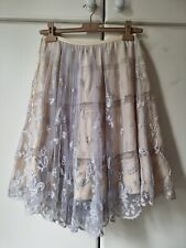 Chine Collection silk fleur de lis lace petticoat skirt fits size 10 UK