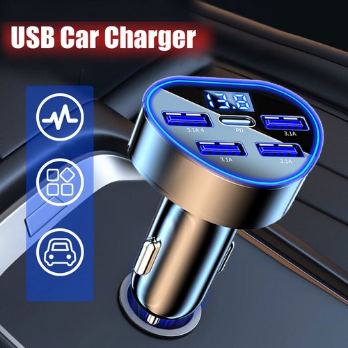 Black usb car charger - black,