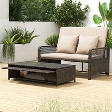 Patio Rattan Daybed Wicker