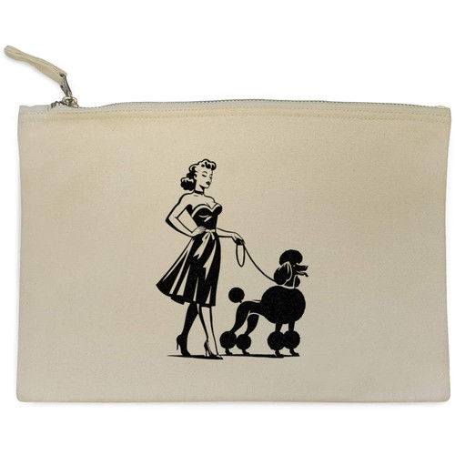 Retro girl with poodle - 'retro, poodle'