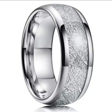 MENS SILVER 8mm STAINLESS STEEL RINGS IN MULTIPLE SIZES **UK SELLER** WEDDING