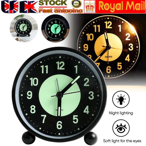 Black silent bedside alarm - bedside,