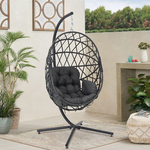 Hanging rattan egg chair - hanging,