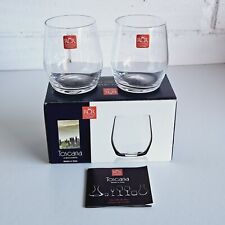 RCR Toscana 2 Bicchieri Short Tumbler Whiskey Crystal Glasses Made In Italy 