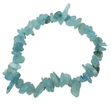 Aquamarine Natural Crystal Gemstone Chip Chakra Stone Stretch  Bracelet 
