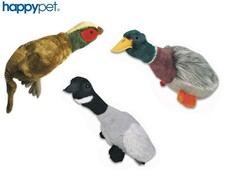 HAPPY PET  LARGE MIGRATOR SOFT PLUSH DOG PUPPY TOY & SQUEAK REAL SOUND CHOICE 