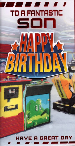 Son birthday card - card, slim
