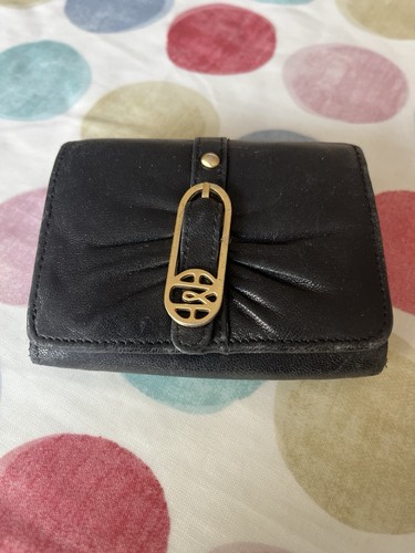 Black leather purse - black,