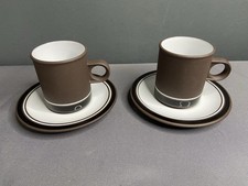 VINTAGE HORNSEA CONTRAST COFFEE CUPS/SAUCER 4 PIECE SET