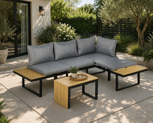 Metal patio furniture set - patio,