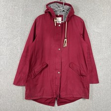 Seasalt Cornwall Jacket Womens Size 16 UK Red Rain Coat Tin Cloth Waterproof 