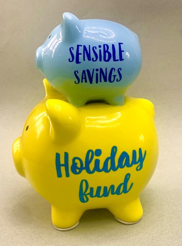 Stacked ceramic piggy banks - piggy,