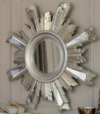 NEXT Large Silver Antique Style Distressed  (Pewter)Star Mirror