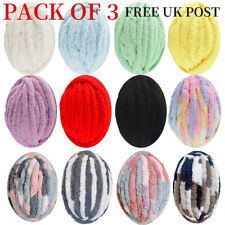 3 X 250g Thick Super Chunky Yarn Bulky Chenille Soft Hand Arm Knitting Wool Yarn