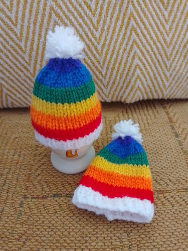 Pair hand knitted egg - pair,