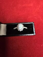 Stunning White Opal & Sterling Silver Halo Dress Ring - Various Sizes, Please...