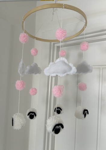 Baby mobile handmade pink - baby,
