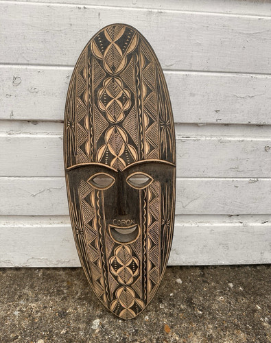 Carved wooden african mask - wooden,