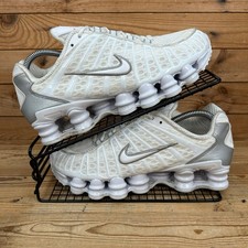 Nike Trainers Womens Size UK 6.5 Shox TL White Metallic Silver Running Shoes