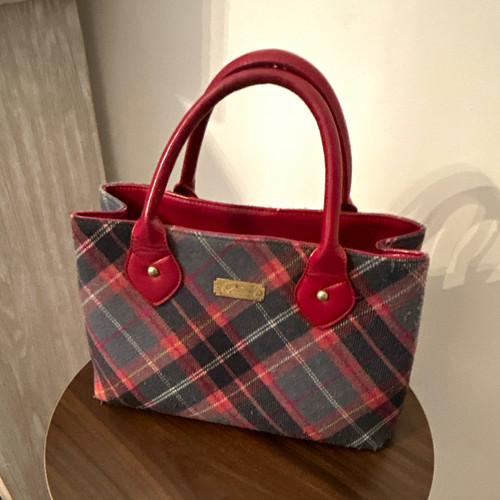 Women grey red plaid tweed - women’s, grey/red