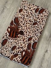 African Print Fabric with Beautiful Ornaments 100% Cotton 6 Yards for Sewing Art