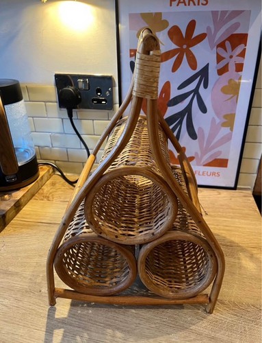 Vintage wicker rattan wine - rattan,