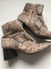 NEW UPLOAD ? Vintage Topshop Faux Snake Skin Zippy Up Boots Ladies Size 5