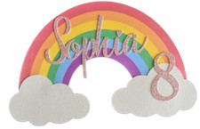 Personalised rainbow cake topper with any name an age, First Birthday cake