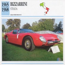 1965-1968 BIZZARRINI STRADA Classic Car Photo/Info Maxi Card