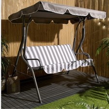 3 Seater Grey White Stripe