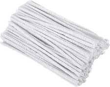100x White Pipe Cleaners 6"