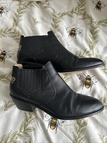 Joules black leather bee - joules,