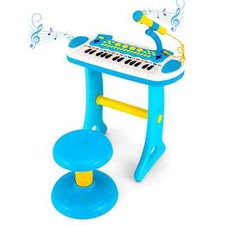 COSTWAY Kids Electronic Keyboard Organ Piano Lights 31 Keys w/Microphone-Blue