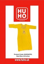Stylish Indian Long Kurti – Perfect Fusion of Comfort & Culture! (HUHO42YEL)